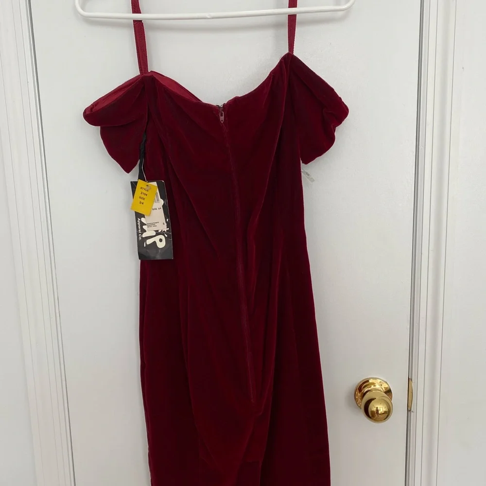 Vintage 90s velvet cocktail dress - Picture 2 of 4
